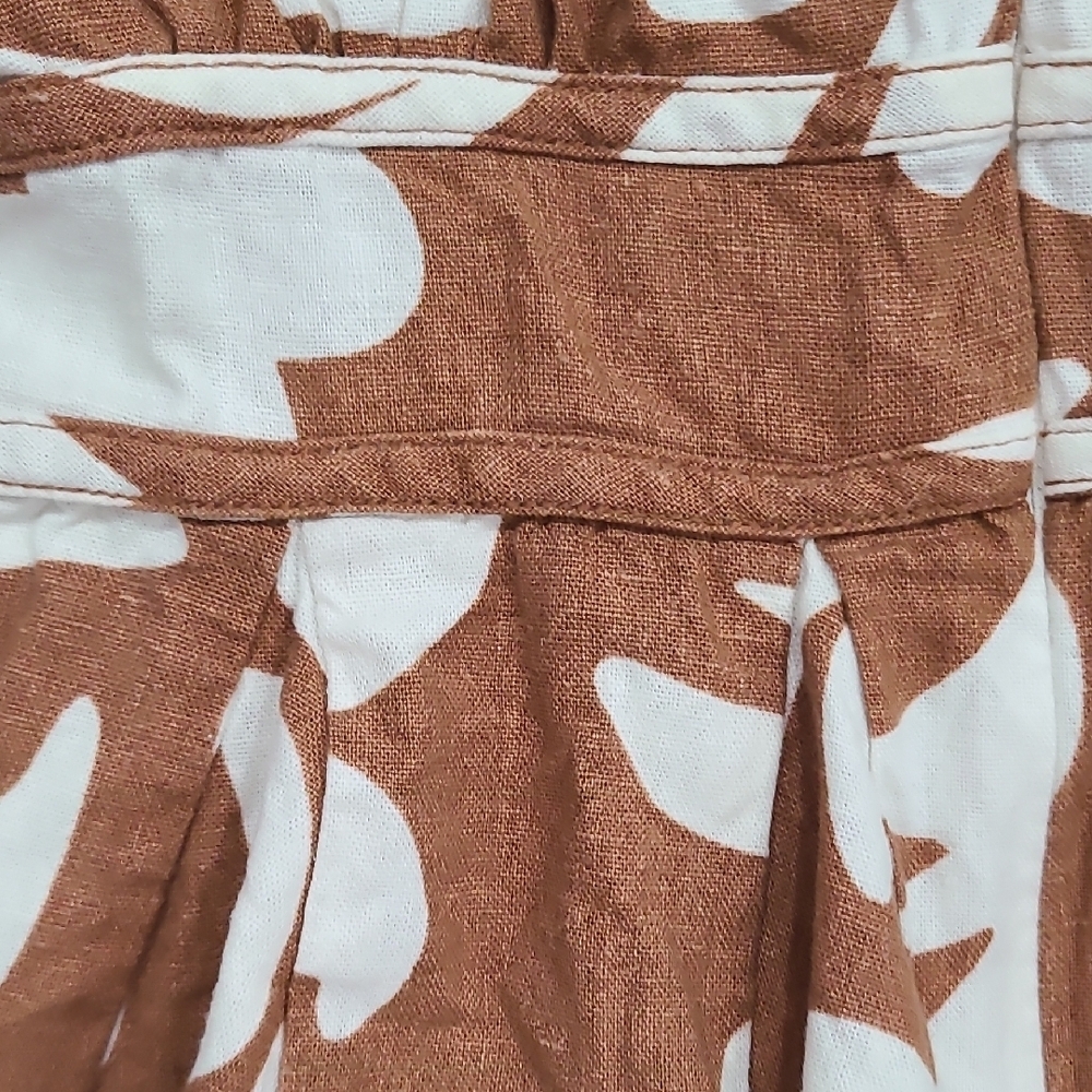House of Harlow 1960 Brown & White Floral Puff-Sleeve Dress for Women - Picture 16 of 16